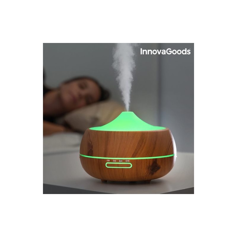 Humidificateur Diffuseur d’Arômes LED Wooden-Effect